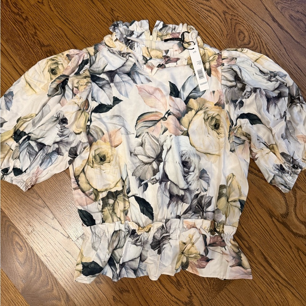 Tahari Multicolor Floral Blouse